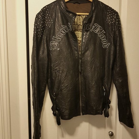 Cool disressed motorcycle leather jacket. - Picture 1 of 3